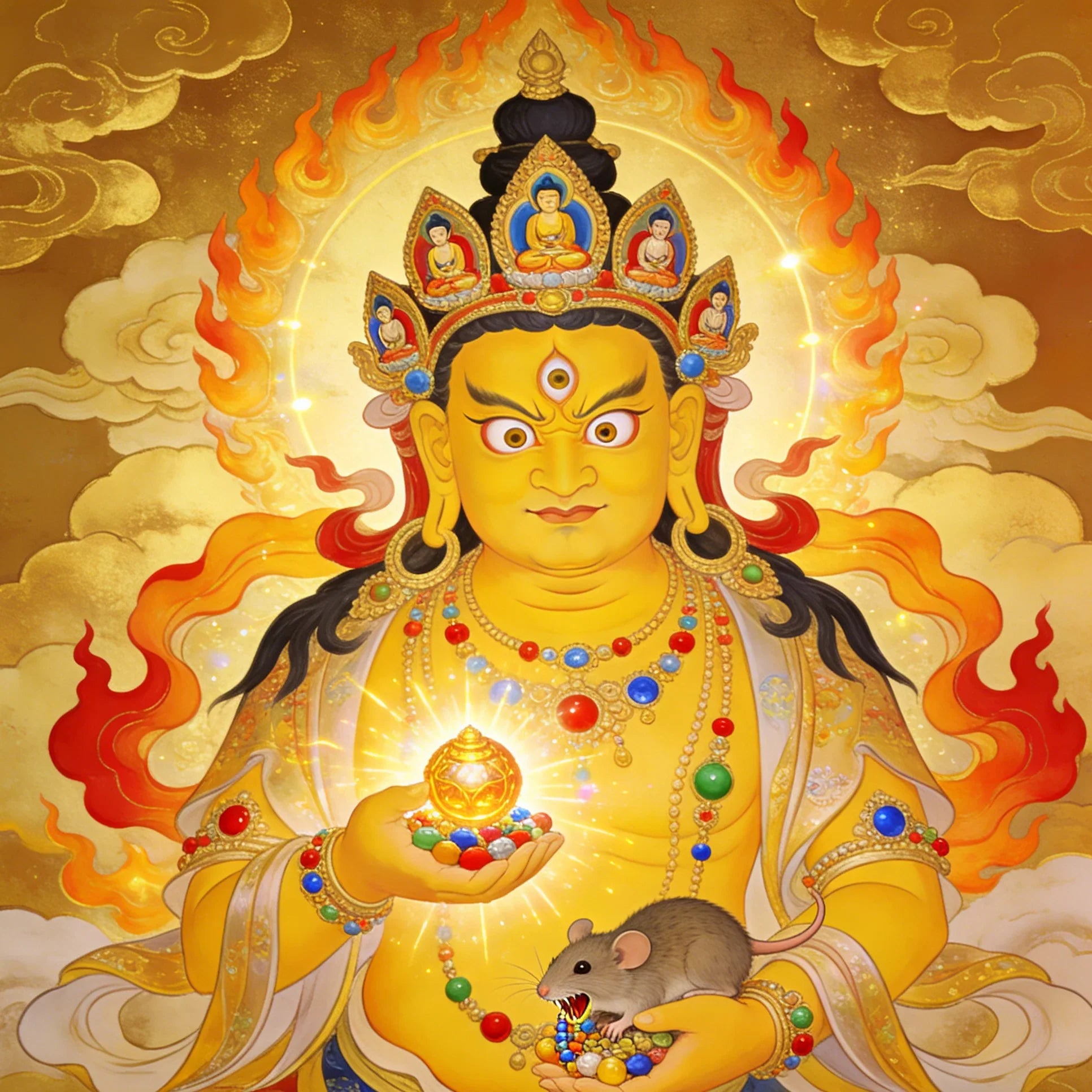 Yellow Jambhala: The Golden Guardian of Spiritual and Material Abundance