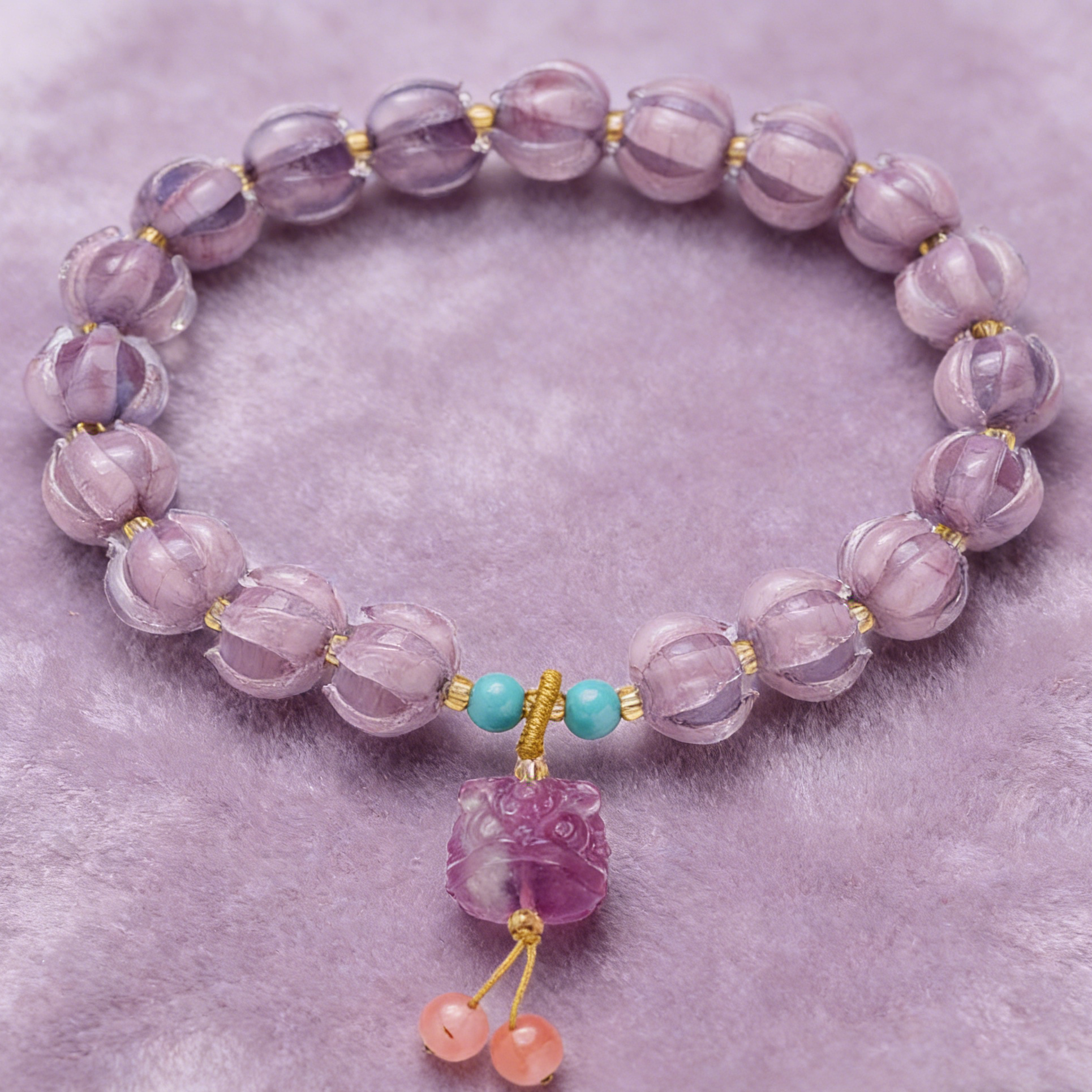 "Luminous Guardian Lotus Bracelet"