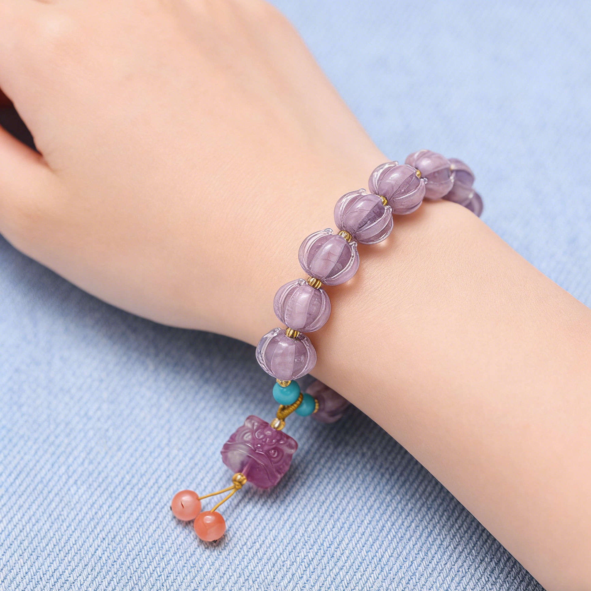 "Luminous Guardian Lotus Bracelet"