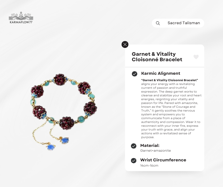 "Garnet & Vitality Cloisonné Bracelet"