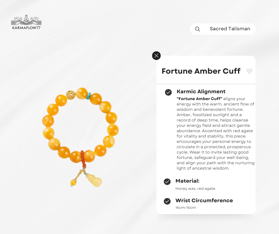 "Fortune Amber Cuff"