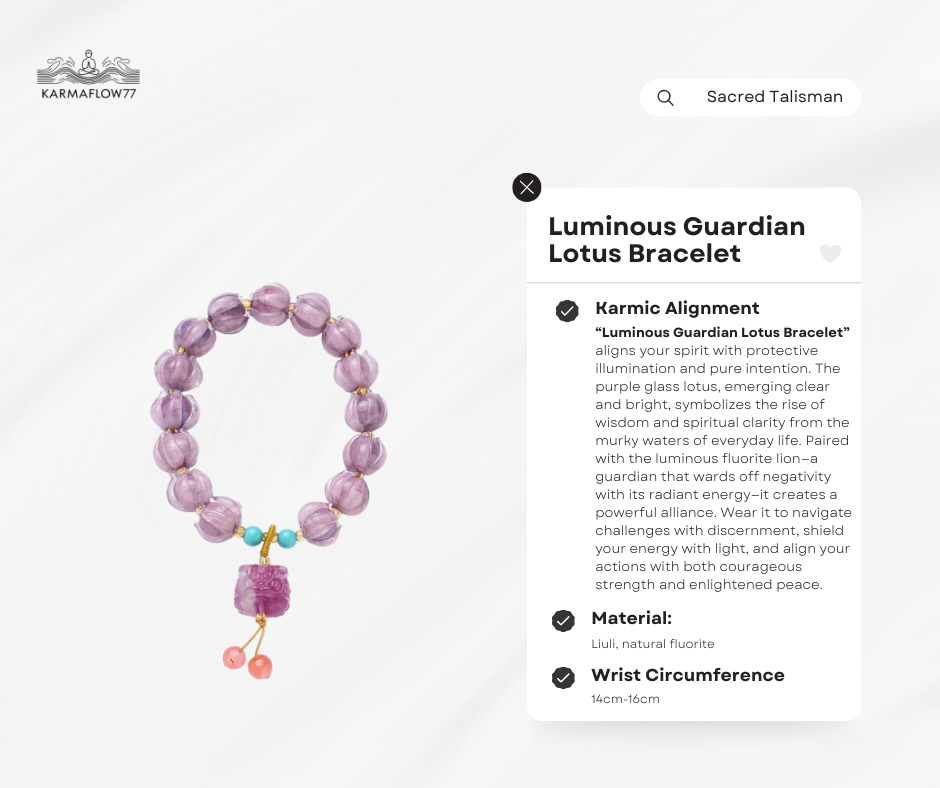 "Luminous Guardian Lotus Bracelet"